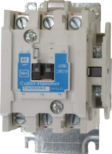 Eaton Cutler-Hammer - No Enclosure, 3 Pole, Electrically Held Lighting Contactor - 60 A at 480 V (Tungsten), 60 A at 600 V (Ballast or Mercury Vapor), 110 VAC at 50 Hz, 120 VAC at 60 Hz - All Tool & Supply