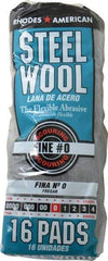 Value Collection - Medium Fine Grit, Grade 0 Steel Wool Pad - 4" Long x 3" Wide - All Tool & Supply