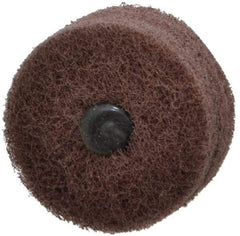 Standard Abrasives - 2" Diam, Medium Mounted Scrubber Buffing Wheel - 3 Ply, Very Fine Grade, 1/4" Shank Diam, 12,000 RPM - All Tool & Supply