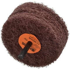 Standard Abrasives - 3" Diam, Medium Mounted Scrubber Buffing Wheel - 3 Ply, Medium Grade, 1/4" Shank Diam, 8,000 RPM - All Tool & Supply