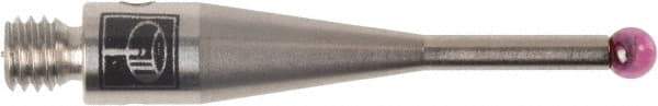 Renishaw - 0.0787 Inch Ball Diameter, Stainless Steel Stem, M3 Thread, Ruby Point Ball Tip CMM Stylus - 0.378 Inch Working Length, 0.05 Inch Stem Diameter, 0.8268 Inch Overall Length - All Tool & Supply