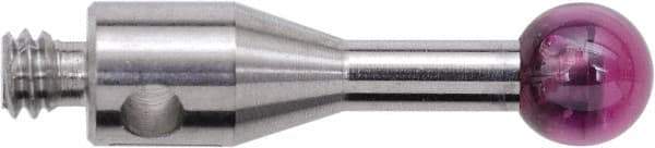 Renishaw - 0.1181 Inch Ball Diameter, Stainless Steel Stem, M2 Thread, Ruby Point Ball Tip CMM Stylus - 0.2756 Inch Working Length, 0.0591 Inch Stem Diameter, 0.3937 Inch Overall Length - All Tool & Supply