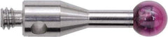 Renishaw - 0.1181 Inch Ball Diameter, Stainless Steel Stem, M2 Thread, Ruby Point Ball Tip CMM Stylus - 0.2756 Inch Working Length, 0.0591 Inch Stem Diameter, 0.3937 Inch Overall Length - All Tool & Supply