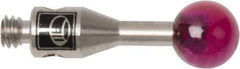 Renishaw - 0.1575 Inch Ball Diameter, Stainless Steel Stem, M2 Thread, Ruby Point Ball Tip CMM Stylus - 0.3937 Inch Working Length, 0.0591 Inch Stem Diameter, 0.3937 Inch Overall Length - All Tool & Supply