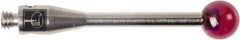 Renishaw - 0.1575 Inch Ball Diameter, Stainless Steel Stem, M2 Thread, Ruby Point Ball Tip CMM Stylus - 0.7874 Inch Working Length, 0.0591 Inch Stem Diameter, 0.7874 Inch Overall Length - All Tool & Supply