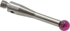 Renishaw - 0.1575 Inch Ball Diameter, Stainless Steel Stem, M3 Thread, Ruby Point Ball Tip CMM Stylus - 0.6772 Inch Working Length, 0.0984 Inch Stem Diameter, 0.8268 Inch Overall Length - All Tool & Supply