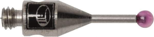 Renishaw - 0.0591 Inch Ball Diameter, Stainless Steel Stem, M2 Thread, Ruby Point Ball Tip CMM Stylus - 0.1772 Inch Working Length, 0.028 Inch Stem Diameter, 0.3937 Inch Overall Length - All Tool & Supply