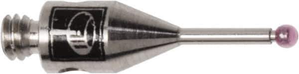 Renishaw - 0.0394 Inch Ball Diameter, Stainless Steel Stem, M2 Thread, Ruby Point Ball Tip CMM Stylus - 0.1772 Inch Working Length, 0.028 Inch Stem Diameter, 0.3937 Inch Overall Length - All Tool & Supply