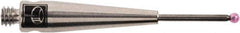 Renishaw - 0.0394 Inch Ball Diameter, Carbide Stem, M2 Thread, Ruby Point Ball Tip CMM Stylus - 0.2756 Inch Working Length, 0.028 Inch Stem Diameter, 0.7874 Inch Overall Length - All Tool & Supply