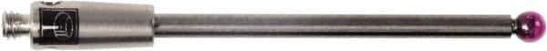 Renishaw - 0.0787 Inch Ball Diameter, Carbide Stem, M2 Thread, Ruby Point Ball Tip CMM Stylus - 0.8858 Inch Working Length, 0.0591 Inch Stem Diameter, 1.1811 Inch Overall Length - All Tool & Supply