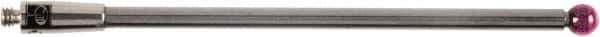 Renishaw - 0.1181 Inch Ball Diameter, Carbide Stem, M2 Thread, Ruby Point Ball Tip CMM Stylus - 1.8504 Inch Working Length, 0.0787 Inch Stem Diameter, 1.9685 Inch Overall Length - All Tool & Supply