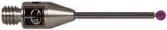 Renishaw - 0.0591 Inch Ball Diameter, Carbide Stem, M3 Thread, Ruby Point Ball Tip CMM Stylus - 1/2 Inch Working Length, 0.0394 Inch Stem Diameter, 0.7874 Inch Overall Length - All Tool & Supply