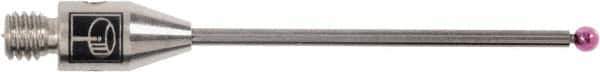 Renishaw - 0.0591 Inch Ball Diameter, Carbide Stem, M3 Thread, Ruby Point Ball Tip CMM Stylus - 0.8858 Inch Working Length, 0.0394 Inch Stem Diameter, 0.7874 Inch Overall Length - All Tool & Supply