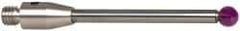 Renishaw - 0.0984 Inch Ball Diameter, Carbide Stem, M2 Thread, Ruby Point Ball Tip CMM Stylus - 0.8858 Inch Working Length, 0.0787 Inch Stem Diameter, 1.1811 Inch Overall Length - All Tool & Supply