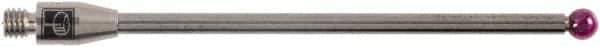 Renishaw - 0.1181 Inch Ball Diameter, Carbide Stem, M3 Thread, Ruby Point Ball Tip CMM Stylus - 1.7205 Inch Working Length, 0.0787 Inch Stem Diameter, 1.9685 Inch Overall Length - All Tool & Supply