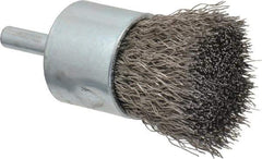 Anderson - 1" Brush Diam, Crimped, End Brush - 1/4" Diam Shank, 22,000 Max RPM - All Tool & Supply