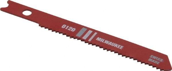 Milwaukee Tool - 2-3/4" Long, 18 Teeth per Inch, High Speed Steel Jig Saw Blade - Toothed Edge, 0.2813" Wide x 0.047" Thick, U-Shank - All Tool & Supply