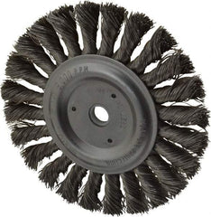 Anderson - 6" OD, 1/2" Arbor Hole, Knotted Stainless Steel Wheel Brush - 1/2" Face Width, 1-7/16" Trim Length, 0.016" Filament Diam, 9,000 RPM - All Tool & Supply