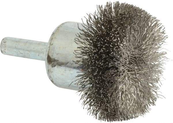 Anderson - 1-1/2" Brush Diam, Crimped, Flared End Brush - 1/4" Diam Shank, 20,000 Max RPM - All Tool & Supply