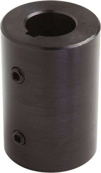 Climax Metal Products - 1-3/4" Inside x 2-3/4" Outside Diam, Set Screw Rigid Coupling with Keyway - 4-1/2" Long x 3/8" Keyway Width x 3/16" Keyway Depth - All Tool & Supply