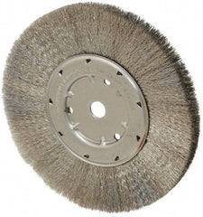 Anderson - 8" OD, 5/8" Arbor Hole, Crimped Stainless Steel Wheel Brush - 1/2" Face Width, 1-13/16" Trim Length, 0.006" Filament Diam, 4,500 RPM - All Tool & Supply