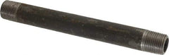 Made in USA - Schedule 80, 1/2" Diam x 7" Long Black Pipe Nipple - Threaded - All Tool & Supply