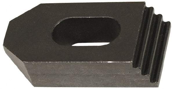 Jergens - 1/2" Stud, Low Carbon Steel, Plain Strap Clamp - 2" Travel, 6" OAL x 1-1/4" Wide x 7/8" High, Black Oxide Finish, Tapered Nose - All Tool & Supply