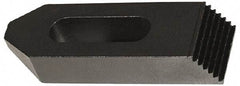 Jergens - 5/8" Stud, Low Carbon Steel, Plain Strap Clamp - 2" Travel, 6" OAL x 1-1/2" Wide x 7/8" High, Black Oxide Finish, Tapered Nose - All Tool & Supply