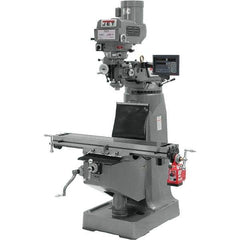 Jet - 9" Table Width x 49" Table Length, Variable Speed Pulley Control, 3 Phase Knee Milling Machine - R8 Spindle Taper, 3 hp - All Tool & Supply