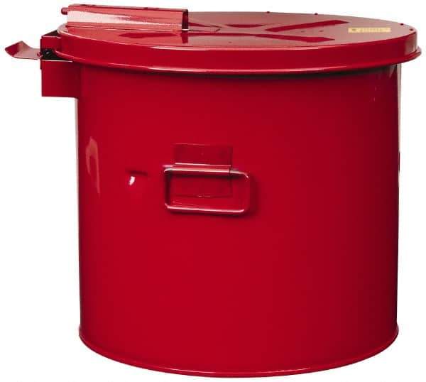 Justrite - 3.5 Gallon Capacity, Coated Steel, Red Wash Tank - 13 Inch High x 13-3/4 Inch Diameter, Includes Basket - All Tool & Supply