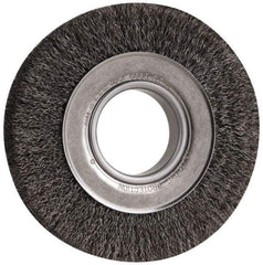 Anderson - 6" OD, 2" Arbor Hole, Crimped Steel Wheel Brush - 1" Face Width, 1-1/8" Trim Length, 0.0118" Filament Diam, 6,000 RPM - All Tool & Supply