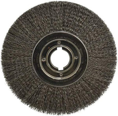 Anderson - 12" OD, 2" Arbor Hole, Crimped Steel Wheel Brush - 1-1/4" Face Width, 3" Trim Length, 0.02" Filament Diam, 3,600 RPM - All Tool & Supply