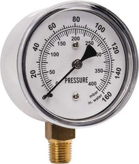 Gast - 1/4" NPT psi Pressure Gauge - 0-60 psi Pressure, 0-400 Millibars - All Tool & Supply