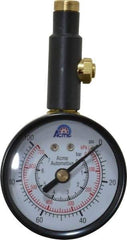 Acme - 0 to 100 psi Dial Straight Tire Pressure Gauge - Closed Check - All Tool & Supply