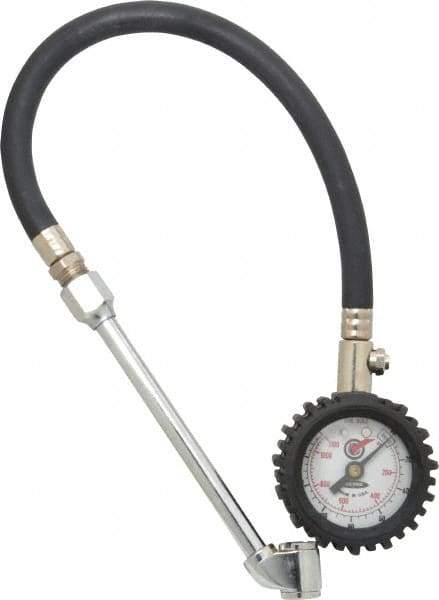 Acme - 0 to 160 psi Dial Dual Tire Pressure Gauge - Closed Check, 12' Hose Length - All Tool & Supply