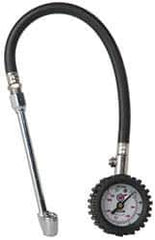 Acme - 0 to 160 psi Dial Straight Dual Tire Pressure Gauge - Closed Check, 12' Hose Length - All Tool & Supply