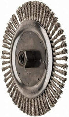 Anderson - 6-7/8" OD, 5/8-11 Arbor Hole, Knotted Stainless Steel Wheel Brush - 3/16" Face Width, 1-1/4" Trim Length, 0.02" Filament Diam, 9,000 RPM - All Tool & Supply