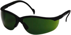 PYRAMEX - Green Lenses, Framed Safety Glasses - Scratch Resistant, Black Nylon Frame, Adjustable Temples, Size Universal, Wrap Around - All Tool & Supply