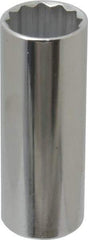 Proto - 1/2" Drive, Deep Hand Socket - 12 Points, 3-1/4" OAL, Chrome Finish - All Tool & Supply