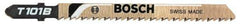 Bosch - 4" Long, 8 Teeth per Inch, High Carbon Steel Jig Saw Blade - Toothed Edge, 1/4" Wide x 0.05" Thick, T-Shank, Ground Side Tooth Set - All Tool & Supply