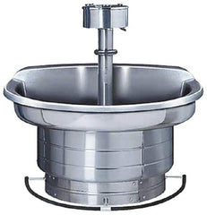 Bradley - Semi-Circular, Foot-Controlled, Internal Drain, 54" Diam, 4 Person Capacity, Stainless Steel, Wash Fountain - 3 GPM, 9" Bowl Depth, 28" High, 304 Material Grade - All Tool & Supply