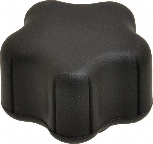 Gibraltar - 1.52" Head Diam, 5 Point Lobed Knob - 5/16-18 Hole, Thermoplastic Elastomer, Black - All Tool & Supply