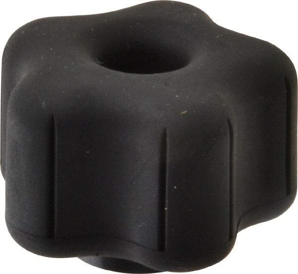 Gibraltar - 1.52" Head Diam, 5 Point Lobed Knob - 3/8-16 Hole, Thermoplastic Elastomer, Black - All Tool & Supply