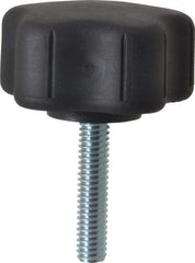 Gibraltar - 1.91" Head Diam, 5 Point Lobed Knob - 5/16-18 Stem, Thermoplastic Elastomer, Black - All Tool & Supply