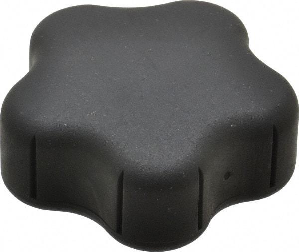 Gibraltar - 2.26" Head Diam, 5 Point Lobed Knob - 3/8-16 Hole, Thermoplastic Elastomer, Black - All Tool & Supply