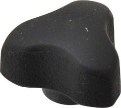 Gibraltar - 1.18" Head Diam, 3 Point Lobed Knob - 10-32 Hole, Thermoplastic Elastomer, Black - All Tool & Supply