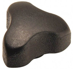 Gibraltar - 2.17" Head Diam, 3 Point Lobed Knob - 1/2-13 Hole, Thermoplastic Elastomer, Black - All Tool & Supply