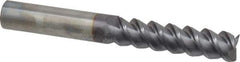 Accupro - 1/2", 2" LOC, 1/2" Shank Diam, 4" OAL, 3 Flute, Solid Carbide Square End Mill - Single End, AlTiN Finish, Spiral Flute, 60° Helix, Centercutting, Right Hand Cut, Right Hand Flute - All Tool & Supply