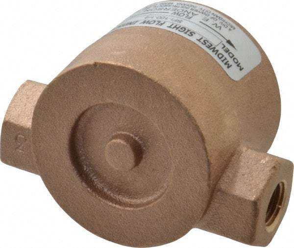 Dwyer - 1/4 Inch, Bronze Body Sight Flow Indicator - 125 Max psi, 3 Inch Overall Length, 200°F - All Tool & Supply