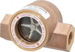 Dwyer - 1/2 Inch, Bronze Body Sight Flow Indicator - 125 Max psi, 4 Inch Overall Length, 200°F - All Tool & Supply